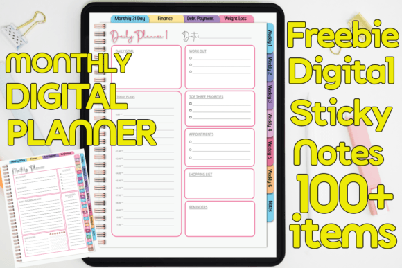 Download Monthly , Finance,Weight,Digital Planner - Premium Bundle
