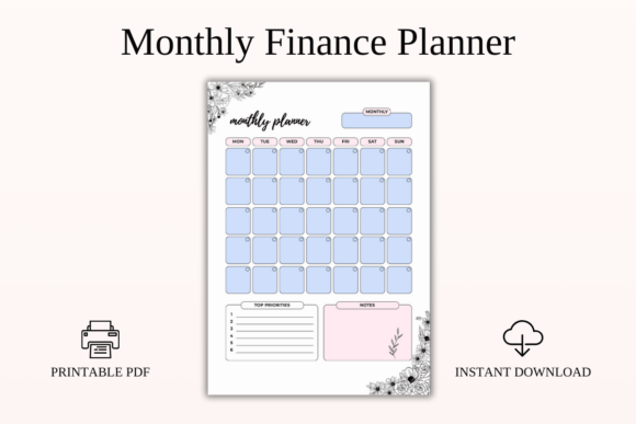 Download Monthly Finance Planner Printable PDF - Premium Resources